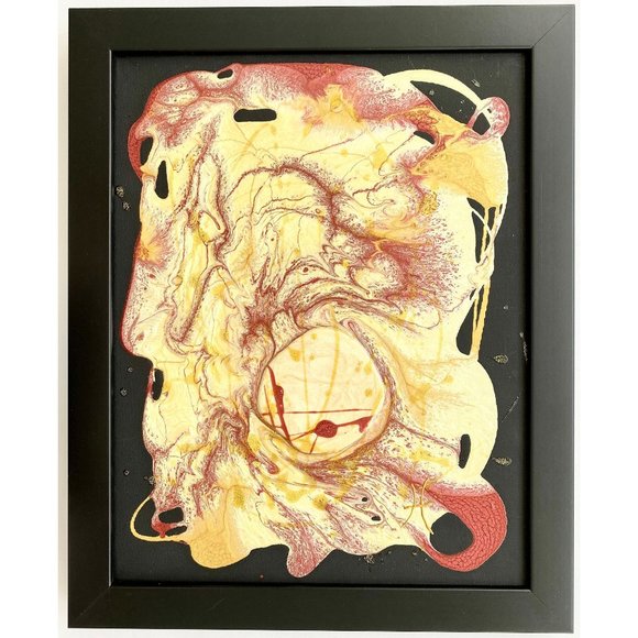 Royal Pearl - Original Art Mixed Media and Resin Painting Framing 13"x16" - Picture 2 of 10